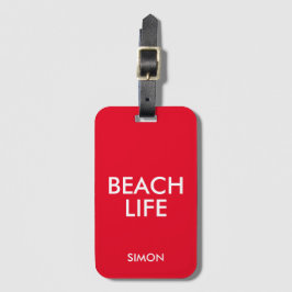 Beach Life Lifeguard Gift Red Bagagebricka