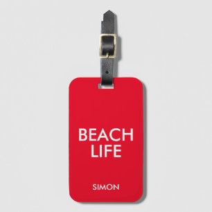 Beach Life Lifeguard Gift Red Bagagebricka