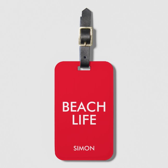 Beach Life Lifeguard Gift Red Bagagebricka (Framsida vertikal)