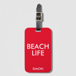 Beach Life Lifeguard Gift Red Bagagebricka