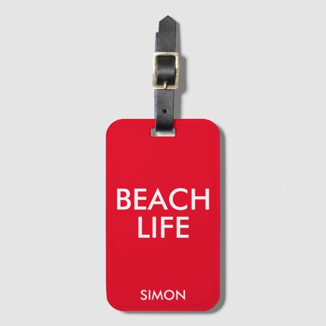 Beach Life Lifeguard Gift Red Bagagebricka (Framsida vertikal)
