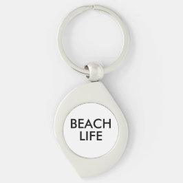 Beach Life Lifeguard Gift Swirl Silverfärgad Nyckelring