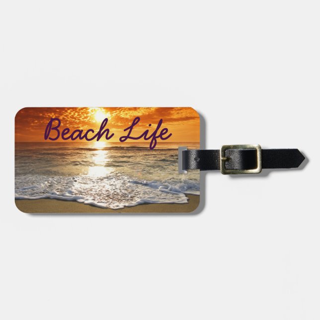 Beach Life Luggage Tag Bagagebricka (Horisontell Framsida)