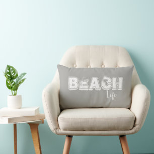 Beach Life Ocean Älskare Grått Dekorativ kudde