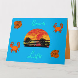 Beach life Ocean palm trees sun sea shells crabs Kort