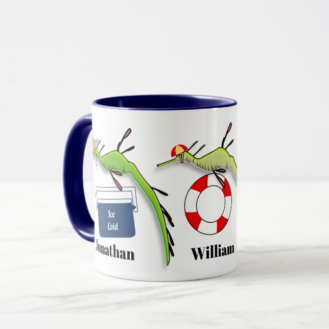 Beach Life of Weedy Sea Dragons Mugg (Framsida vänster)