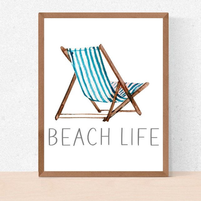 Beach Life Quote Nautical Beach Sommarordförande Poster (Skapare uppladdad)