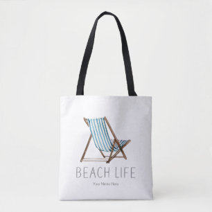 Beach Life Quote Nautical Summer Vacacation Ordför Tygkasse