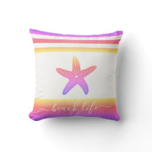 Beach life script lila gult ombre starfish