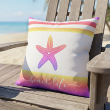 Beach life script lila gult ombre starfish