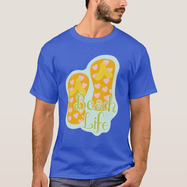 Beach Life Summer Flip Flops Aesthetic Sticker boy T Shirt (Framsida)