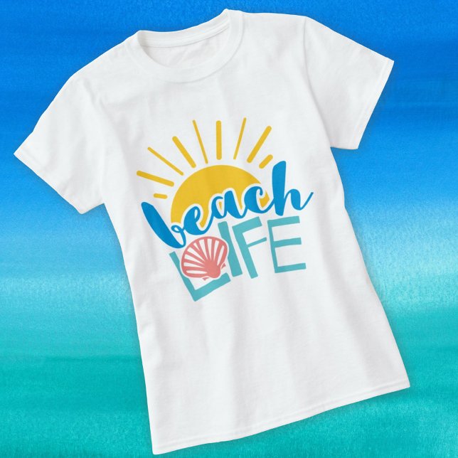 Beach Life Sunshine Seashell Cute Vacation, sommar T Shirt (Skapare uppladdad)