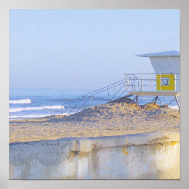 Beach & Lifegaurd 13 Skriv ut Poster (Framsidan)