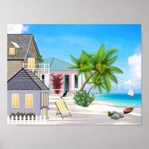 Beach liggande poster