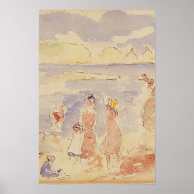 Beach liggande skiss Art Poster (Framsidan)
