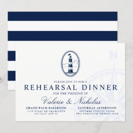 Beach Lighthouse | Återkallningsmiddag för nautisk Inbjudningar