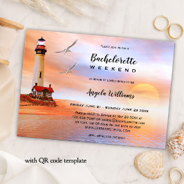 Beach Lighthouse Bachelorette Helg bjudande Inbjudningar