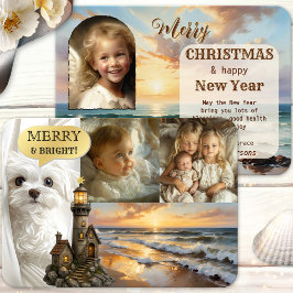 Beach Lighthouse Photo Collage julkort