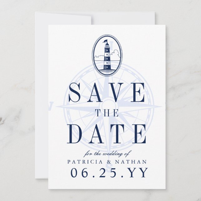 Beach Lighthouse | Spara datuminbjudan Datumet (Framsida)