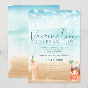Beach ljus cocktails Vaccination firande Inbjudningar