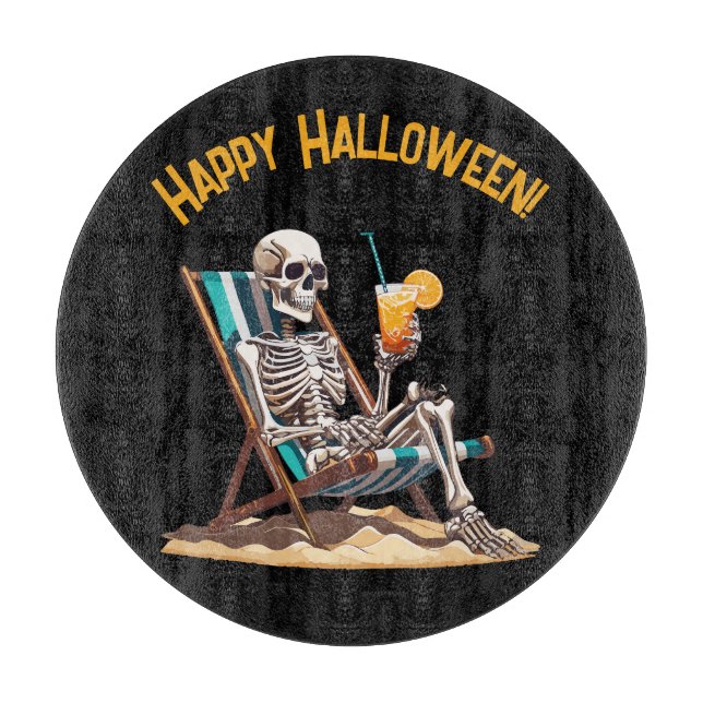 Beach Lounging Skeleton Halloween (Framsidan)