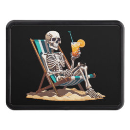 Beach Lounging Skeleton Halloween Dragkroksskydd