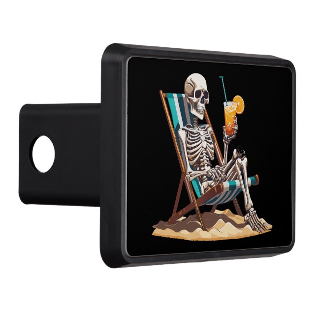 Beach Lounging Skeleton Halloween Dragkroksskydd (Höger)
