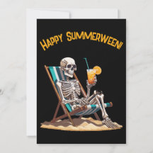 Beach Lounging Skeleton Halloween