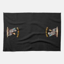 Beach Lounging Skeleton Halloween Kökshandduk