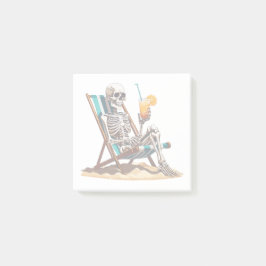 Beach Lounging Skeleton Halloween Post-it Block