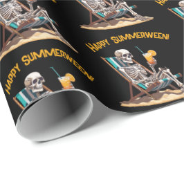Beach Lounging Skeleton Halloween Presentpapper