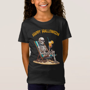 Beach Lounging Skeleton Halloween T Shirt