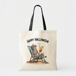 Beach Lounging Skeleton Halloween Tygkasse