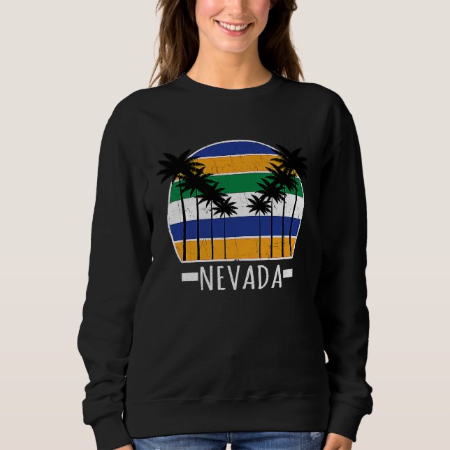 Beach Lover  Retro Nevada  Summer Distressed T Shirt (Framsida)