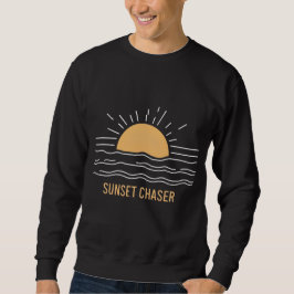 Beach Lover's Golden Sunset Chaser Design Lång Ärmad Tröja