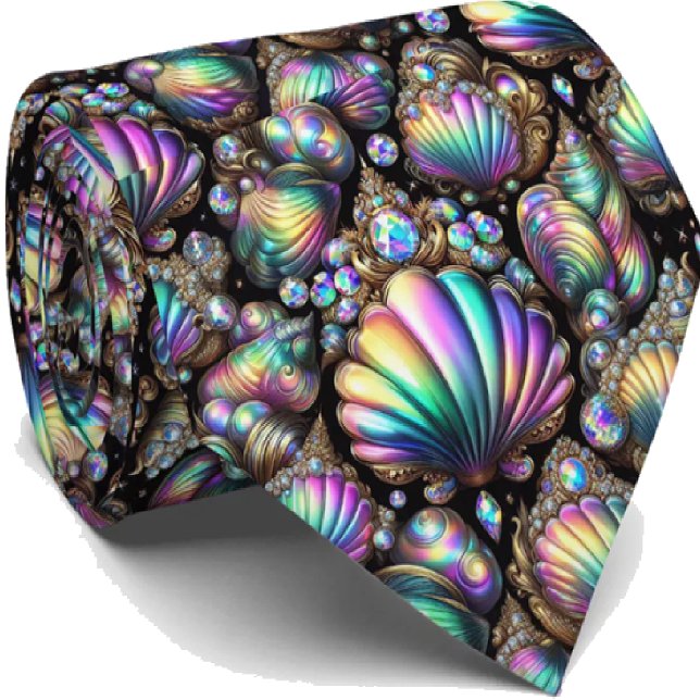 Beach Lovers Tie | Opal Diamond Seashell Pattern Slips (Skapare uppladdad)