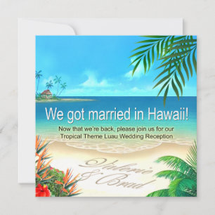 Beach Luau Hawaii Mottagning får namn i sand Inbjudningar