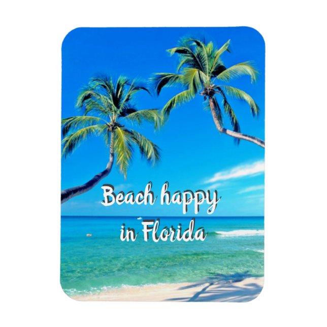 Beach lycklig i Florida magnet (Vertikal)