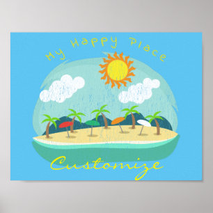 Beach Lycklig Ställe Thunder_Cove Poster
