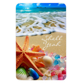Beach Magnet med Seashells och Sea glass