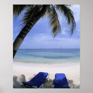 Beach, markstol, Handflatan träd, Horisont över Poster