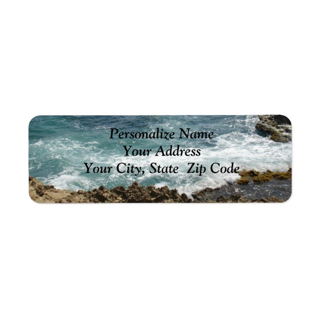 Beach Meets Ocean Address Label Returadress Etikett (Framsidan)