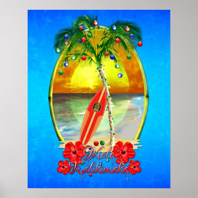 Beach Mele Kalikimaka Poster (Framsidan)