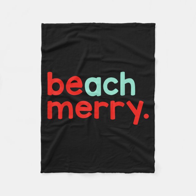 Beach Merry Christmas  Fleecefilt (Framsidan)