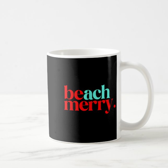 Beach Merry Christmas Funny  Kaffemugg (Höger)