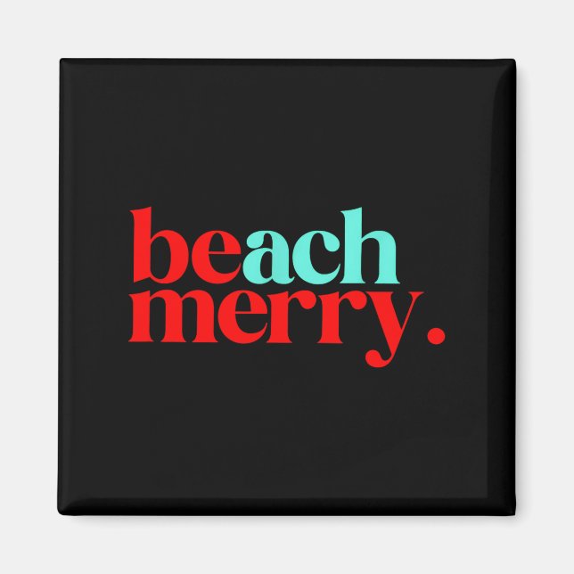 Beach Merry Christmas Funny  Magnet (Framsidan)
