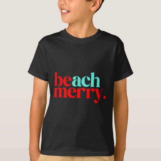 Beach Merry Christmas Funny  T Shirt (Framsida)