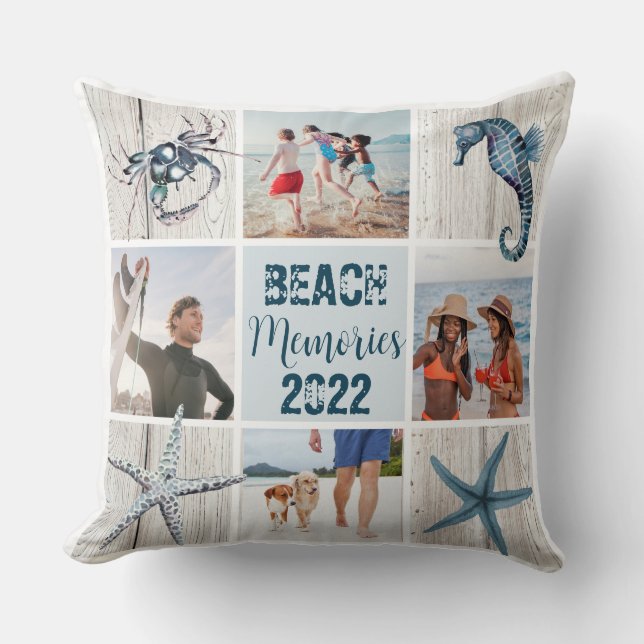 Beach-minnen - 4-Anpassningsbars foton Kudde (Framsida)