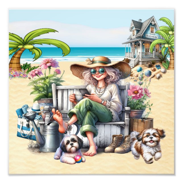 Beach - Mitt Lycklig Ställe Fototryck (Framsidan)