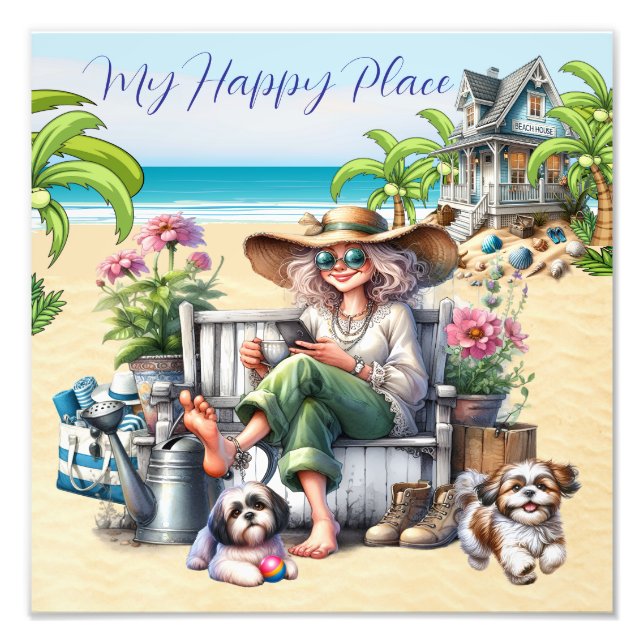 Beach - Mitt Lycklig Ställe Fototryck (Framsidan)